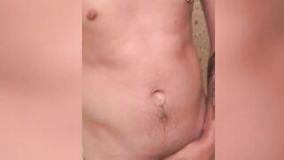 Cute homo films himself jerking off in the bathroom solo