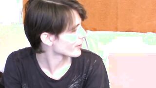 Skinny straight guys hammer luscious pussy together