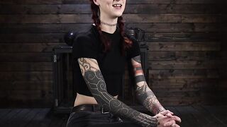 Bound redhead slave gagged and tits tormented