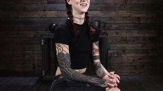 Bound redhead slave gagged and tits tormented