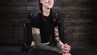 Bound redhead slave gagged and tits tormented