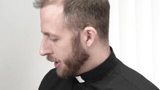 Naughty altar boy dildo drilled and 3way banged bareback