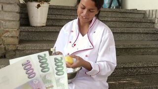 Czech Streets 115 Cook with huge tits and mega clit