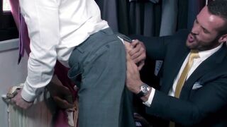 After a blowjob hot tailor Isaac Eliads ass stretched hardcore