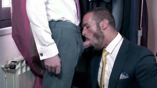 After a blowjob hot tailor Isaac Eliads ass stretched hardcore