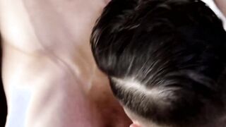 Attractive stud offers his muscular ass to his smooth lover