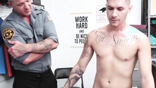 Shoplifting jock punished with dildo play and barebacking