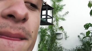 A stallion with a beard gives a hard outdoor bareback fuck