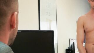 Businessmen relax and then have sex in their cozy office