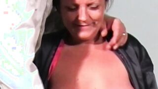Tied brunette in predicament bondage gets sensory overload