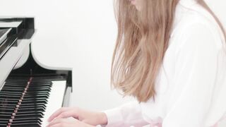 Adorable teen brunette Stacy Cruz got a crush on her piano instructor