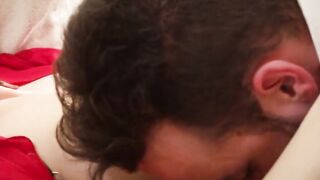 Voluptuous babe gets all naked and fucks hard with her man