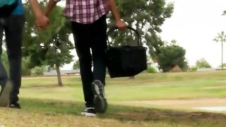 Underhanded youthful Jason Valencia stuffs crude dick into twink ass