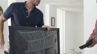Tgirl Eva Maxim lets neighbor bareback her ass