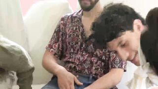 Hardcore gay foursome with first timer straight Latino
