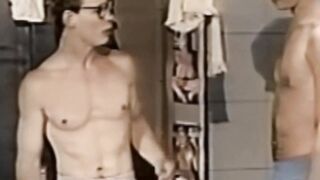 Thin youthful gay takes it up the ass in the shower