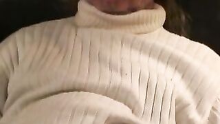 Mature lad with a hairy chest strokes his big hard dong hard