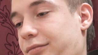 Slim twink with fat uncut cock in solo pleasing scene
