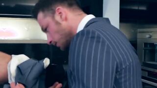 Lift sex for a couple of financial specialists in costly suits