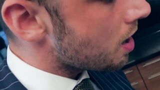 Lift sex for a couple of financial specialists in costly suits