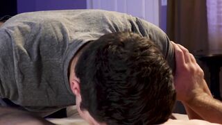 Handsome gay lovers go for a sixty nine as they suck it well