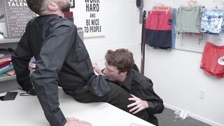 Cum in mouth for busted young perp after hardcore bareback