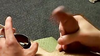 Handsome London Lane throbbing cock amidst smoky space