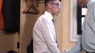 Young man rimmed by daddy before having his ass railed raw