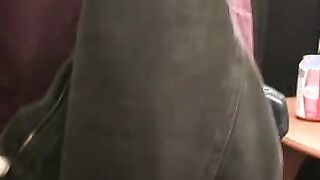 Mature lad with hairy chest and belly pulls his hard dick