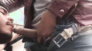 Tattooed straight Latino hot outdoor bareback pounding