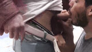 Tattooed straight Latino hot outdoor bareback pounding