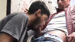 Tattooed straight Latino hot outdoor bareback pounding