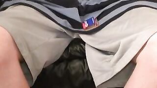 Redhead tugs his cut boner and tries his best to get hard