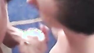Naughty MILF ravaged and cum sprayed at nasty bukkake party