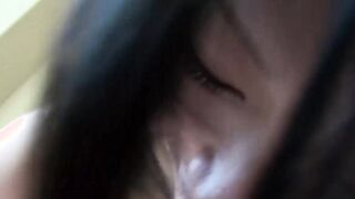 Amateur Japanese babe filled with cum after vibrator play