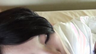 Amateur Japanese babe filled with cum after vibrator play