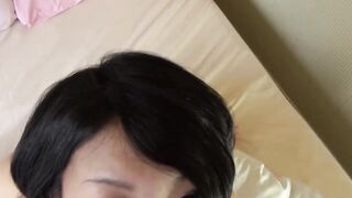 Amateur Japanese babe filled with cum after vibrator play