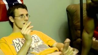 Horny Jason in the house for a cock sucking