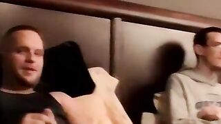 Straight dudes watch porn and get to work on their boners