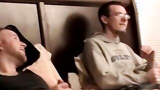 Straight dudes watch porn and get to work on their boners