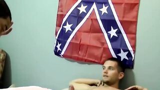 Horny dude Token sucking on Brians uncut and long dick