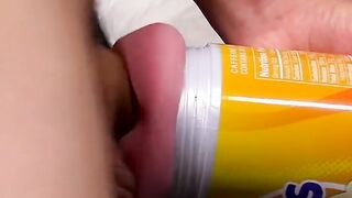 Youthful toy darling dealing with his enormous dick with a fleshlight