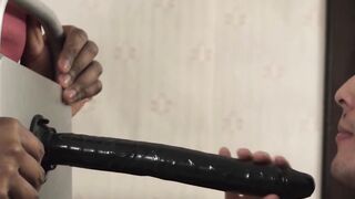 Before the intercultural barebacking Twink sucks ebony cock