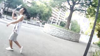 Badminton playing Asian twink skips on dick after penis massage