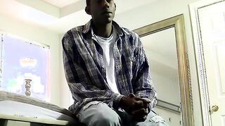 Big daddy Joe first big black cock experience in his mouth