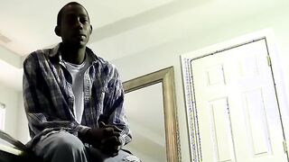 Big daddy Joe first big black cock experience in his mouth