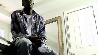 Big daddy Joe first big black cock experience in his mouth