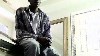 Big daddy Joe first big black cock experience in his mouth