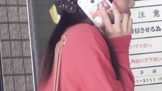Japanese sweeties streak bushy pussies during public peeing