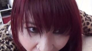 Donna Austin blowing cock at fake audition with stockings on
